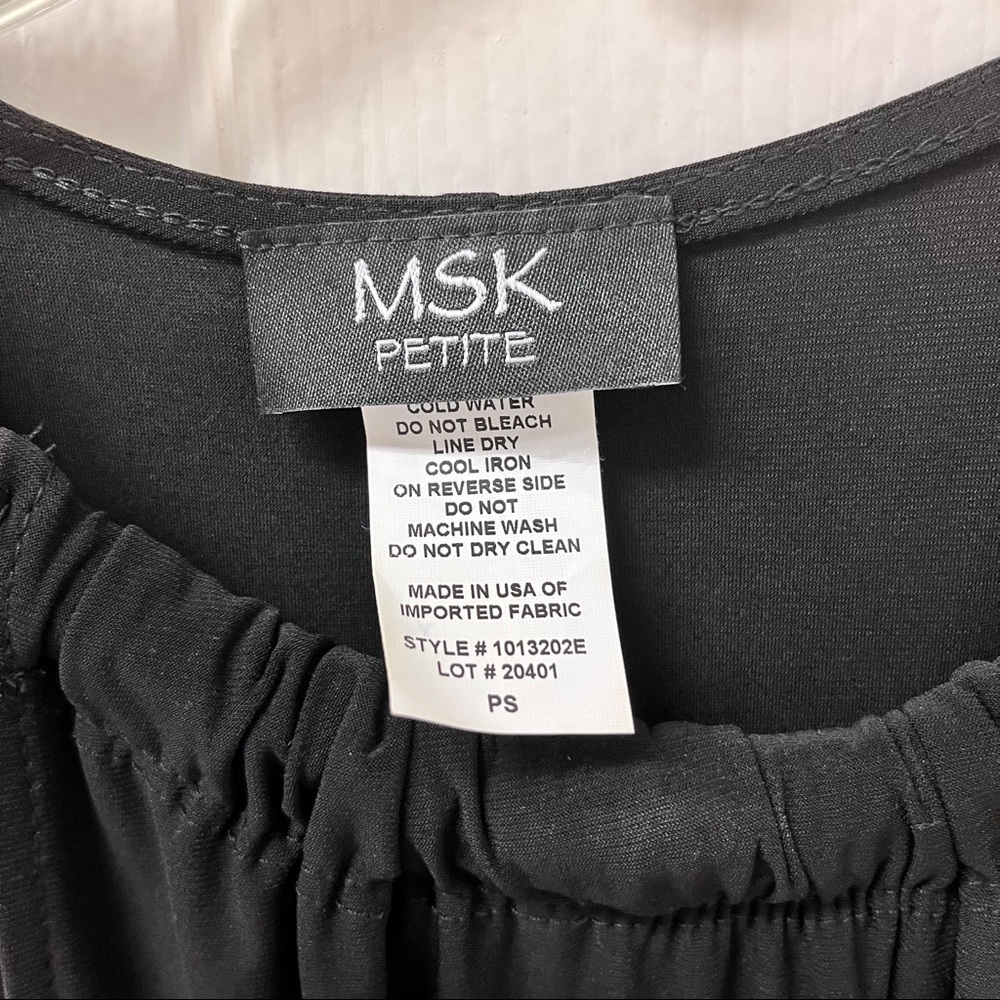 MSK Black Sleeveless Dress with Pearl Beads Size Petite Small - Picture 3 of 4